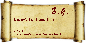 Baumfeld Gemella névjegykártya